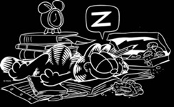 garfield estudando